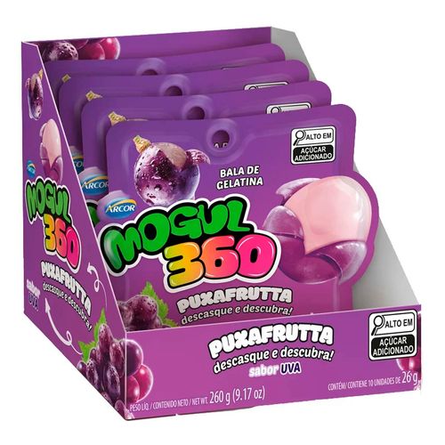 Bala de Gelatina Arcor Mogul 360 Uva com 10 unidades-1-